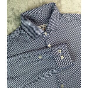 Mizzen+Main Shirt Mens Medium Blue White Check Spinnaker Made In USA Button Down